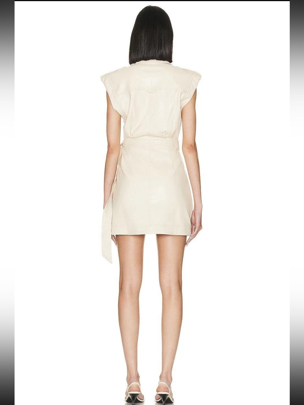 NWT SIMKHAI Lourdes Ceramic Lourdes Faux Leather Utility Dress - size 4 - Picture 2 of 8